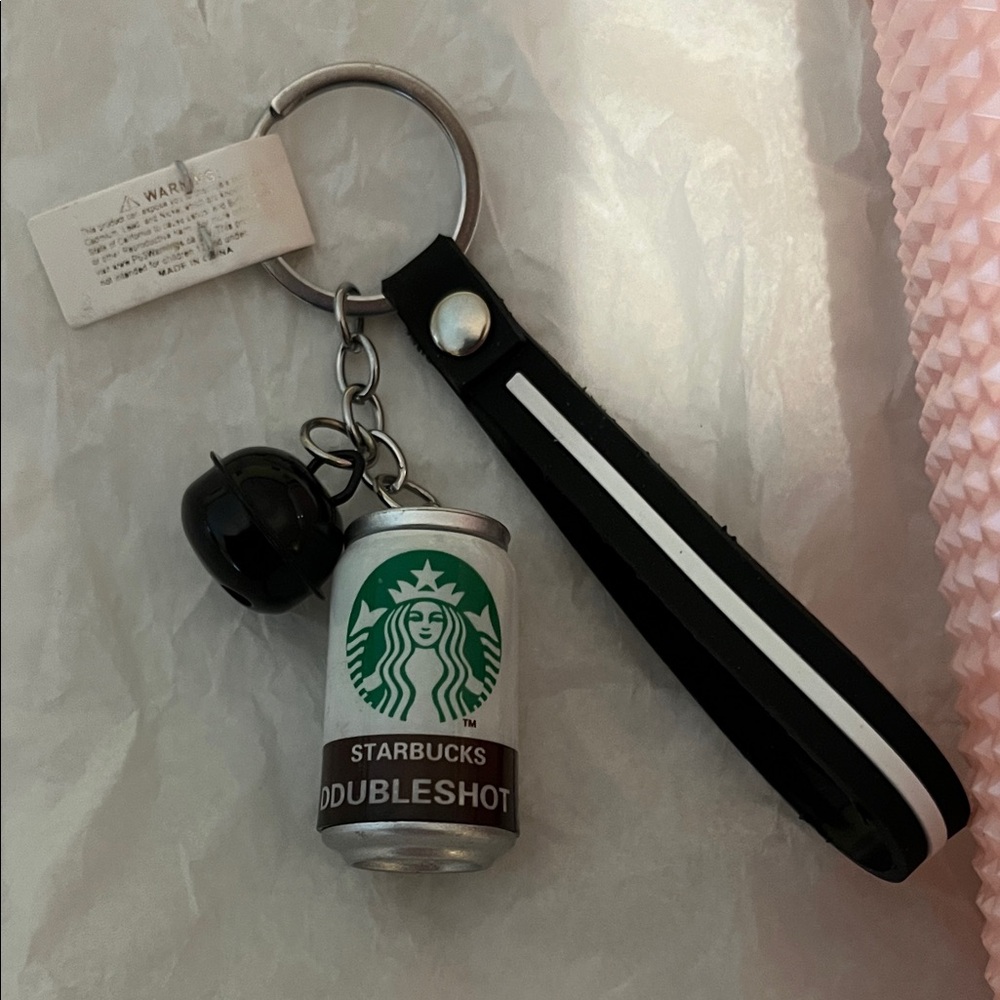 NWT Starbucks Pink Studded Tumbler with Double Shot Keychain - Picture 6 of 6